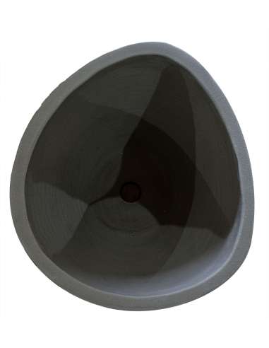 Vase Ellipse terre noire grattée