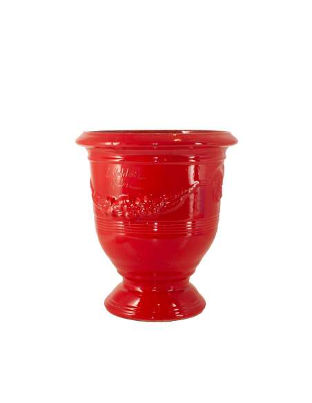 Vase d'Anduze émaillé couleur rouge (Tailles moyenne)
