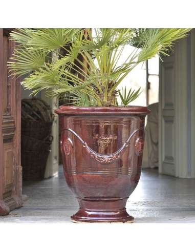 Vase d'Anduze couleur bordeaux