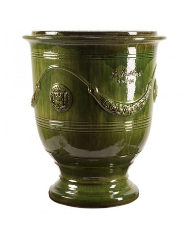 Vase d'Anduze émaillé tradition vert