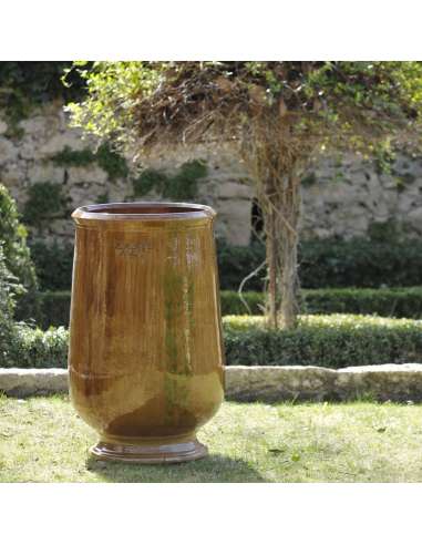 Vase d'Anduze émaillé tradition bleu