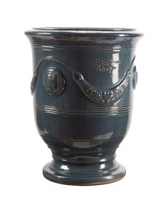 Vase d'Anduze émaillé tradition bleu lavande