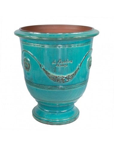 Vase d'Anduze patine turquoise