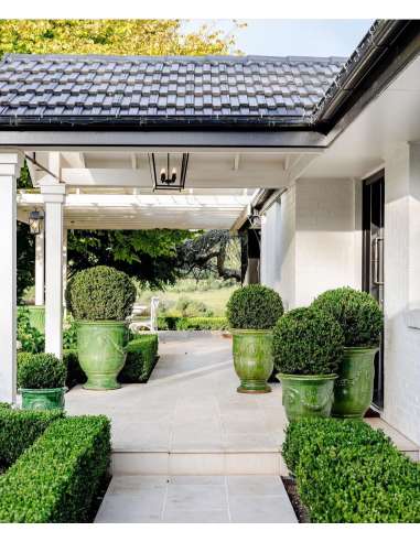 Traditional glazed Anduze pot green