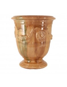 Anduze vase traditionally glazed flame (middle sizes)