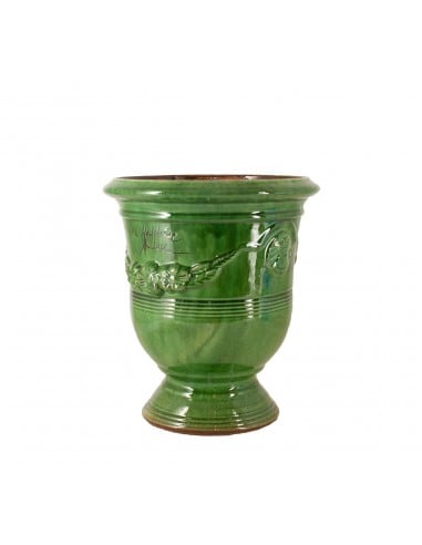 Vase d'Anduze émaillé tradition vert (Tailles moyenne)