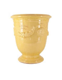 Anduze vase traditionally glazed yellow (middle sizes)