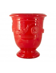 Anduze vase glazed red color (middle sizes)
