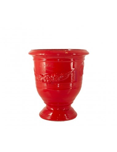 Vase d'Anduze émaillé couleur rouge (Tailles moyenne)