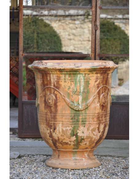 Vase d'Anduze vieilli tradition flammé