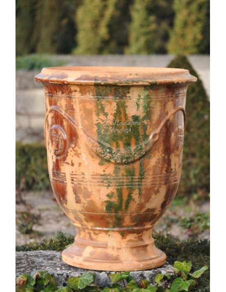 Vase d'Anduze vieilli tradition flammé