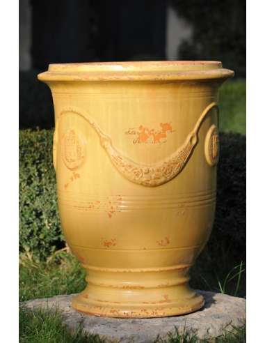 Antique yellow finish Anduze pot
