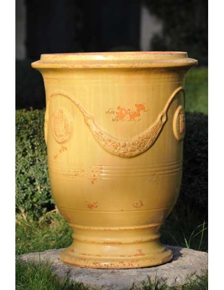 Antique yellow finish Anduze pot