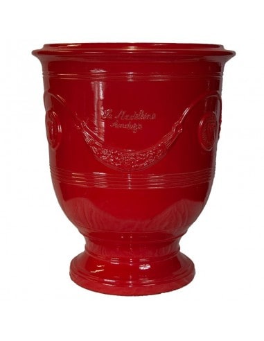 Vase d'Anduze couleur rouge tomate