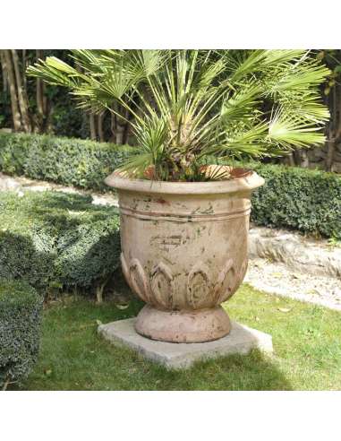 Vase tulipe patine ancienne