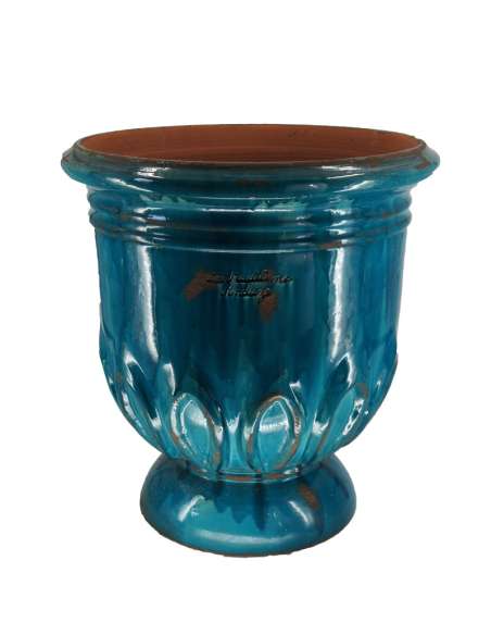 Vase tulipe patine turquoise