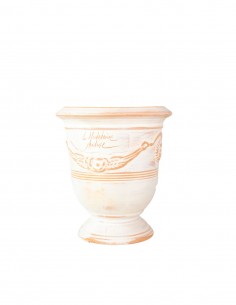 Vase d'anduze blanc cérusé n°6 D21cm - H24cm