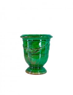 Anduze mini vase green enamelled tradition n°6 D21cm - H24cm