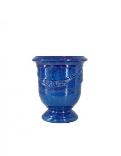 Vase d'anduze émaillé tradition bleu n°6 D21cm - H24cm