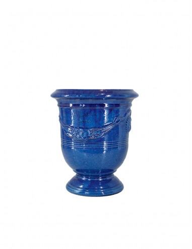 Anduze mini vase blue enamelled tradition n°6 D21cm - H24cm