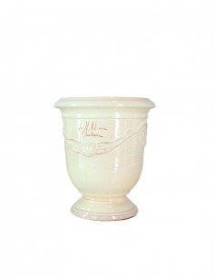 Vase d'anduze émaillé ivoire n°6 D21cm - H24cm