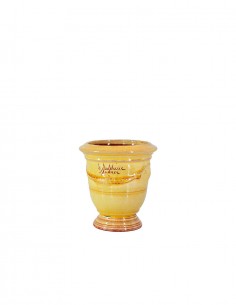 Mini vase d'Anduze émaillé tradition jaune n°7 D13cm - H14cm
