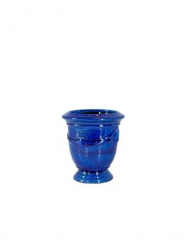 Anduze mini vase blue enamelled tradition n°7 D13cm - H14cm