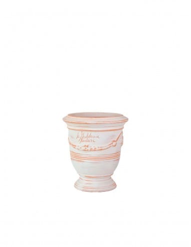 Mini vase d'Anduze blanc cérusé n°7 D13cm - H14cm