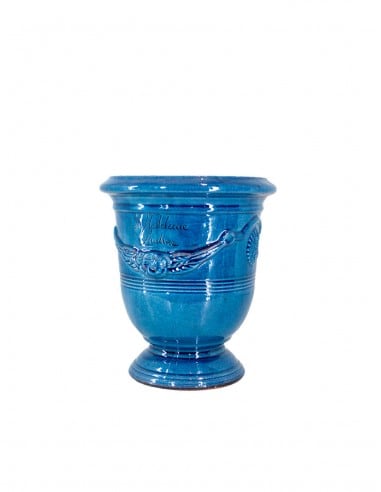 Vase d'Anduze émaillé tradition bleu lavande n°6 D21cm - H24cm