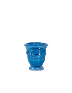 Mini vase d'Anduze émaillé tradition bleu lavande n°7 D13cm - H14cm