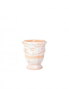 Mini vase d'anduze avec bougie blanc cérusé n°7 D13cm - H14cm