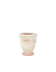Anduze mini vase ivory with candle n°7 D13cm - H14cm