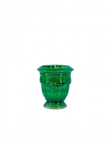 Anduze mini vase green with candle n°7 D13cm - H14cm