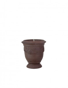 Mini vase d'Anduze avec bougie terre noire naturelle n°7 D13cm - H14cm