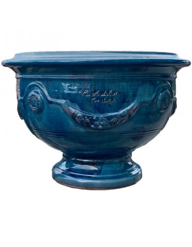 Traditional blue lavender glazed Anduze cup