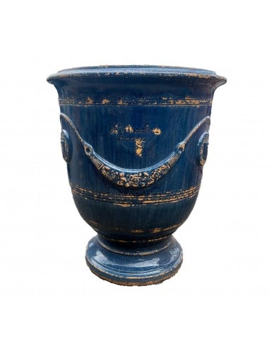 Antique blue finish Anduze pot