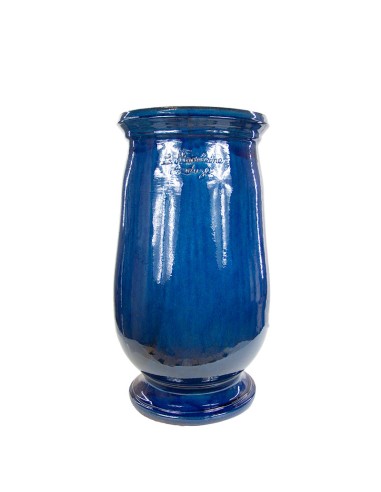 Traditional blue glazed oil jar