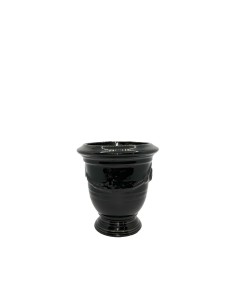 Mini vase d'Anduze émaillé couleur noir n°7 D13cm - H14cm