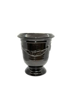 Vase d'Anduze émaillé couleur noir n°6 D21cm - H24cm